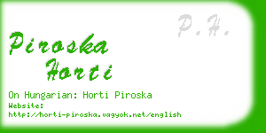 piroska horti business card